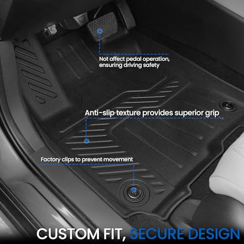 Floor Mats Set for 2023-2025 2026 Honda HR-V, All Weather TPE Backrest Mat Trunk Mat Cargo Liner Door Sill Guards Accessories for HRV (Floor Mats Set)