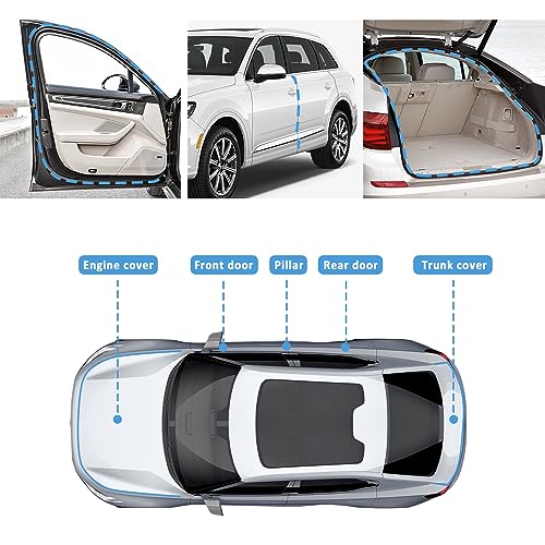 40Ft Car Door Seal Strip,U-Shaped Automotive Weather Stripping Rubber Seal Strip with Metal Clips,Universal Push-in Car Door Edge Guards Fits Car Boat RV Truck Home (40Ft) - color: 40Ft
