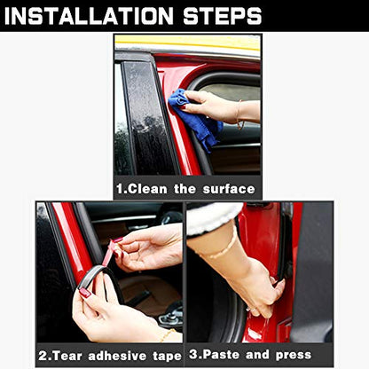 19.7FT Universal Car Weather Stripping, Self-Adhesive Door Rubber Seal Strip, Auto Engine & Window Noise Insulation (47/100" x 2/5") - size: 16.5 Feet Long