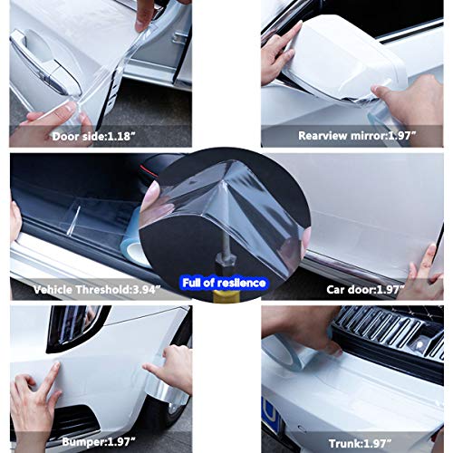 ToLanbbt Car Door Edge Guard Invisible Automotive Door Sill Guard Protectors Anti-Scratch Adhesive Tape Waterproof Strips for Car Door Edge Protection (33Ft x 1.97”, Transparent) - size: 33Ft x 1.97”
