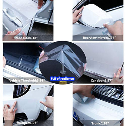 ToLanbbt Car Door Edge Guard Invisible Automotive Sill Guard Protectors Anti-Scratch Adhesive Tape Waterproof Strips for Car Edge Protection (33Ft x 1.18', Transparent) - size: 33Ft x 1.18”