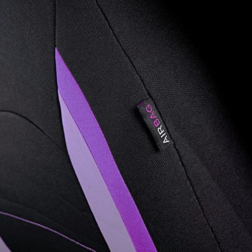 Flying Banner Car Seat Covers Front Seats Rear Bench Polyester car seat Protectors Easy installations Rear Bench Split Classic Man Lady Truck - color: Black Purple & Light Purple