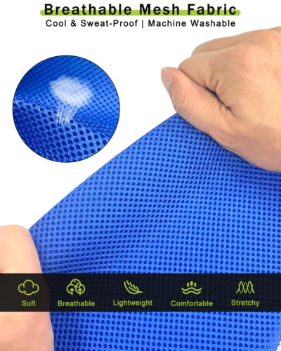 Golf Cart Seat Covers Front & Rear Set for EZGO TXT RXV | Also Fits Club Car DS - 2000-Up | Breathable Mesh | Cool & Sweat-Proof | Machine Washable | Easy to Install, Black&Blue - color: Black & Blue, size: Rear + Front Seat EZGO TXT RXV Club Car DS 2000-