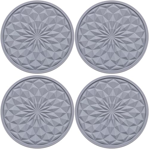 4 Pack Silicone Car Cup Holder Coaster – 2.75 Inch Non-Slip Drink Mat, Universal Fit for Most Vehicles – Cute & Functional Auto Accessories (Gray) - color: Gray, size: 4 pcs