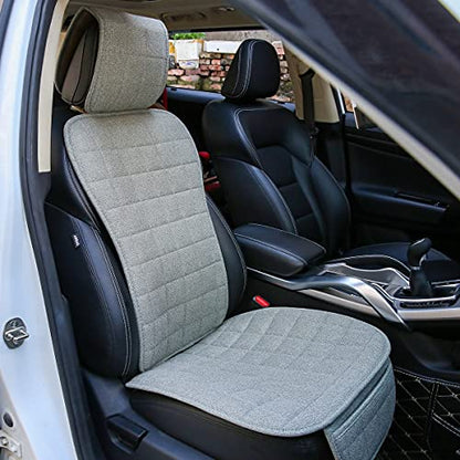 Suninbox Car Seat Covers Front Seat Only,Cloth Car Seat Covers,Linen Car Seat Protector Universal Fits Most Automotive,Vans,SUVs,Trucks Gray - color: A Gray Backrest