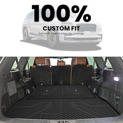 LASFIT Trunk Mat & Backrest Mats for Lincoln Aviator 2026 2025 2024 2023 2022 2021 2020, All Weather TPE Custom Fit Cargo Liner for Aviator Cargo Mat 2020-2026, Black, Easy to Clean - size: 2020-2026|For Lincoln Aviator|Trunk&Backrest Mats