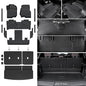 Floor Mats Cargo Mat for 2018-2024 Ford Expedition 7 Seats Captain Chairs(Not for Max Model), All Weather TPE Cargo Liner Backrest Mats Door Sill Protectors Car Accessories (Floor Mats Set)