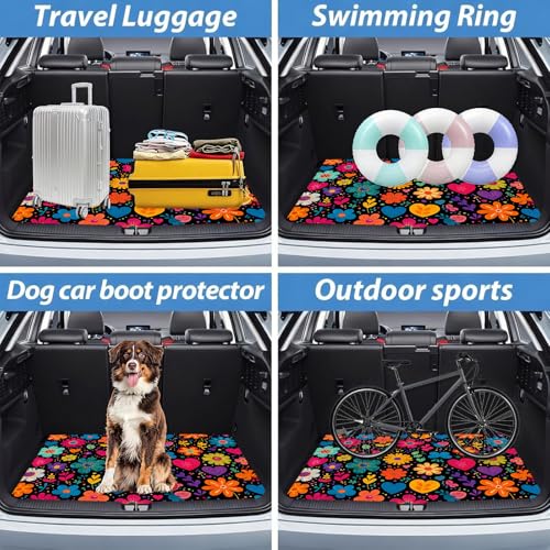 Automotive Floor Mats 5 Pcs, Universal Car Floor Mats,Floral Car Mats, Flower Car Accessory for SUVs/Sedan/Wagons, Durable Protective Mat, Trunk Liner for Families/Travel Enthusiasts - style: Bundle11