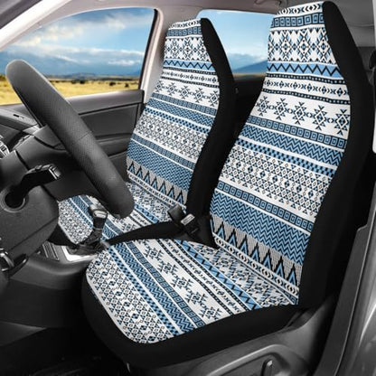 Pehede Car Seat Cover Blue Aztec Ethnic Pattern Front for Cars, Easy to Install Cover Set, Accessories Auto Trucks Van SUV,2 Packs - color: Multi03