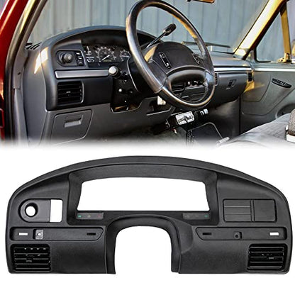 ANDPLAY Dash Panel Bezel Cover Compatible with Ford F150 F250 F350 1992 1993 1994 1995 1996 1997 with Gas Engine ONLY Black - size: 1992-1997 | Fit Ford F150