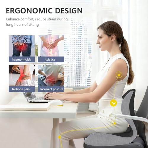 Car Seat Cushion for Long Driving, Office Chair Cushion, Truck Seat Cushion, Memory Foam Seat Cushion Increase Height by 3.94 Inch, Car Seat Cushion for Car, Sciatica & Tailbone Pain Relief