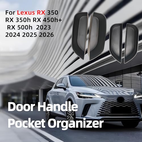 Car Door Handle Pocket Organizer for Lexus RX 2023 2024 2025 2026 Accessories Car Pocket Organizer Front Rear Door Grab Inner Tray Box (4PCS Black TPE Storage Box-4 Door) (Black)