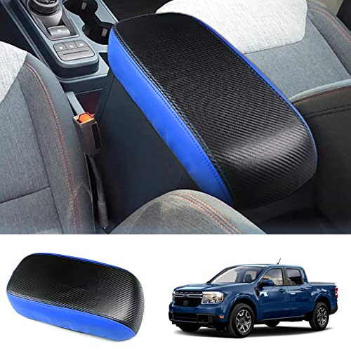 2022-2025 2026 Maverick Center Console Cover for Frod Maverick (XL/XLT/Lariat/Tremor/Lobo), Waterproof&Anti-Scratch Leather Armrest Cover 2023 2024 2025 Maverick Accessories (Blue) - color: for Maverick (Blue)
