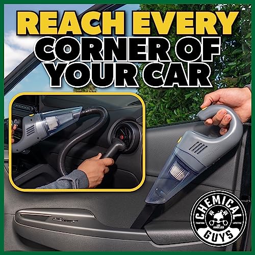 Chemical Guys EQP410 DetailVac Handheld Portable Car Vacuum, 110w 8.8amp Electric Motor, (Great for Cars, Trucks, SUVs, Motorcycles, RVs, Home, Pets, Kids, Office, and On The Go) Gray
