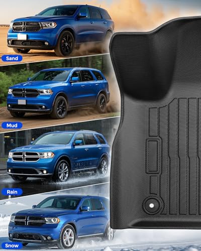 Custom Fit 4 Pcs Floor Mats for Dodge Durango 2011-2015 - All-Weather Rubber Mats & Liners, Heavy Duty Car Interior Protection for SUV, Weather-Resistant & Easy to Clean - size: for Dodge Durango Car Floor Mats 2011-2015