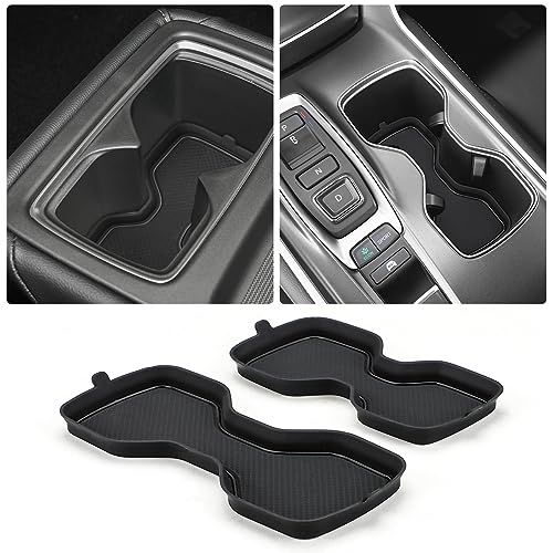 Auovo Cup Holder Inserts Coaster Compatible with Honda Accord 2018 2019 2020 2021 2022 Silicone Cup Mat Pad Car Interior Decoration (2-pcs kit, Black) - color: Black