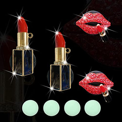NTRR 4 Pcs Lip Air Vent Clips, Bling Car Fresheners Vents Clips for Women Diamond Diffuser Red Accessories Charm Rhinestone Interior Decor Decoration