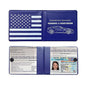 Ziciner Car Registration Insurance Holder, 2Pack Essential Auto PVC Card Document Glove Box Organizer with Velcro Closure, Universal Car Accessories for Men & Women (Blue/Back Flag) - color: Blue/Back Flag