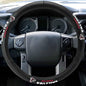FANMATS 40497 NFL - Atlanta Falcons Genuine Leather Steering Wheel Cover | Black 15"x15"