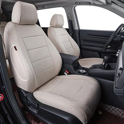 Coverdram Custom Seat Covers Compatible with Select Toyota RAV4 LE 2013 2014 2015 2016 2017 2018 Models (Beige,Full Set) - color: Beige, size: 2013-2018 RAV4 LE
