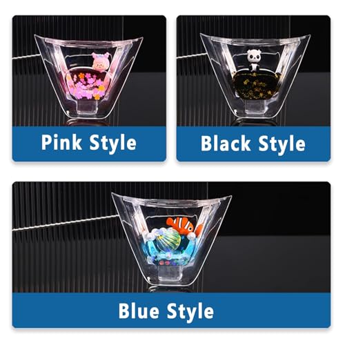 Car Steering Wheel Sticker Acrylic Ornament Charm Interior Decor Decorative Sticker Easy Install for Model Y/3- Clear Blue