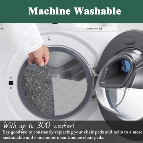 Waterproof Washable Seat Protector Pads Non-Slip Incontinence Chair Pads Resuable Pee Pads for Wheelchair Senior Adults Kids Stay Well in Place 22"X21" Gray 2Pcs - color: Gray