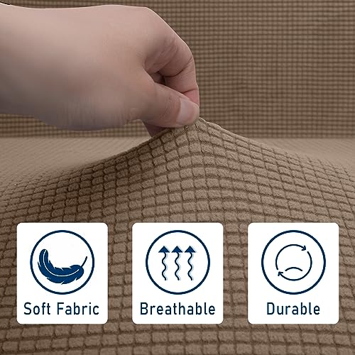 Tlswshsy RV Dinette Cushions Covers - Stretch Sofa Seat Slipcovers - Washable Loveseat Sofa Furniture Protector for Camper Car Bench (Camel 2 Backrest Covers & 2 Bench Covers) - color: Camel