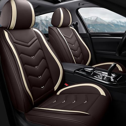 Car Seat Covers Fit for Ford F-150/F-250/F-350 2009-2026, Stylish Sport Seat Cover, Waterproof Wear-Resistant Premium Car Seat Cover，Ford F-150 Seat Covers. (2 Pcs Front/Coffee Color) - color: Coffee color, size: Standard 2 Seats