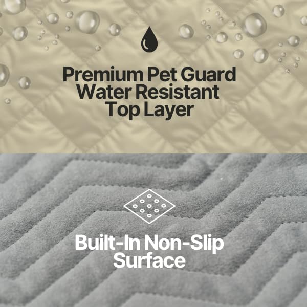 Formosa Covers Dog Cargo Liner for SUV - Heavy Duty Quilted and Padded Mat Covers Trunk Back Area - Hair Easily Shakes Off - Taupe - Universal Fit 68" W x 93" L - color: Taupe