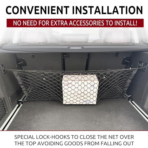 Envelope Style Automotive Elastic Trunk Mesh Cargo Net for BMW X3 Accessories 2017-2025 - Premium Trunk Organizers and Storage - Luggage Net for Crossover - Best Car Organizer for BMW X3