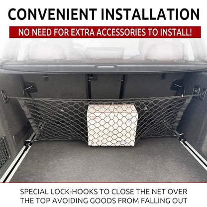 Envelope Style Automotive Elastic Trunk Mesh Cargo Net for BMW X3 Accessories 2017-2025 - Premium Trunk Organizers and Storage - Luggage Net for Crossover - Best Car Organizer for BMW X3