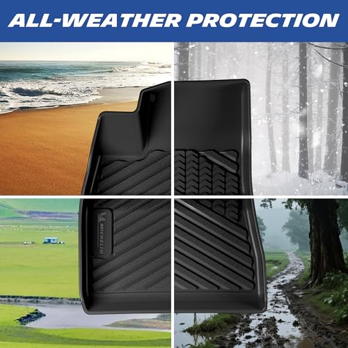 Michelin Vehicle Mat, All-Weather TPE Custom Fit Liner for Tesla Model 3 Floor Mats 2017-2023 (3 Piece), Premier A