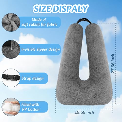 Travel Pillow, Car Pillow for Kids & Adults - Ergonomic Travel Pillows Sleeping Aid for Neck & Body Support, Car Travel Essentials Pillow on Road Trips-Gray - color: Gray