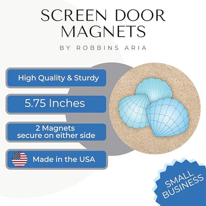 Screen Door Magnets Double Sided – Keep People, Kids, and Dogs from Running into The Screen Door - Robbins Aria Blue Shell - color: Blue Shells