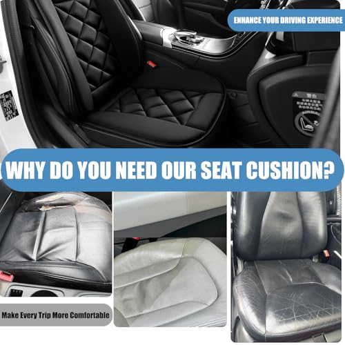 Car Seat Cushion with Back Support Pillow, Car Seat Cushion for Long Driving, Breathable Car Seat Protector, 1.2'' Thick Memory Foam Design for Pain Relief, Seat Pad for Car SUV Truck (Black) - color: Black