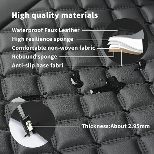 2pcs Car Seat Covers,Leather Water Proof Material No Slip Soft Car Seat Protector Side not Wrapped,for Car with Airbags,Seat Covers Universal for Most Automotive,Suvs,Vans,Trucks (Black)