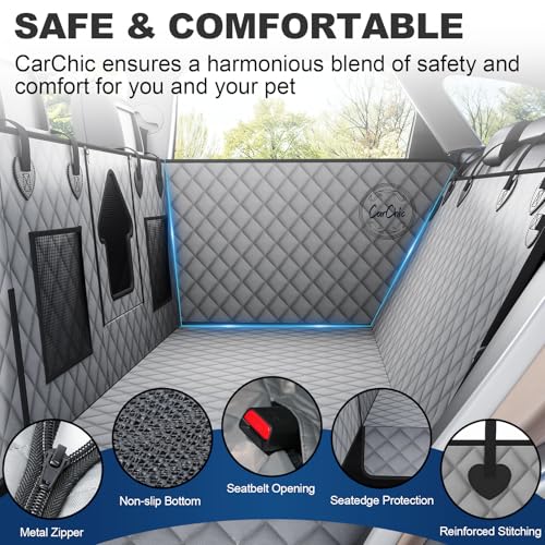 Dog Car Seat Cover for Back Seat - Waterproof Pet Hammock with Embedded Insert Door Protectors (Large for Full-Size Trucks, Large SUvs) - size: Large for Full-Size Trucks, Large SUvs