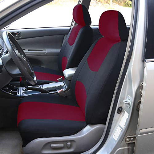FH Group Flat Cloth Full Set Car Seat Covers Three Row 7 Seater - Universal Fit for Cars, Trucks & SUVs Burgundy - color: Burgundy