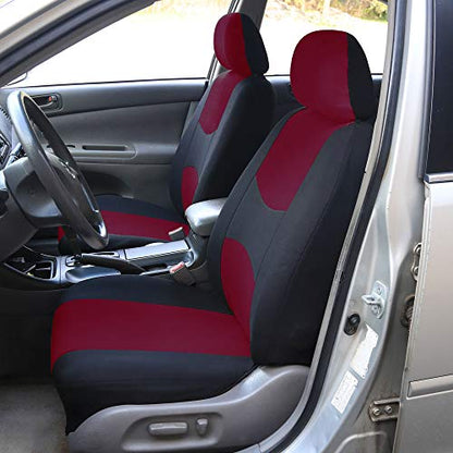 FH Group Flat Cloth Full Set Car Seat Covers Three Row 7 Seater - Universal Fit for Cars, Trucks & SUVs Burgundy - color: Burgundy