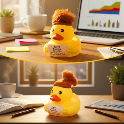 Civaner 7 Inch Emotional Giant Rubber Duck with Positive Message Thank You Gifts Motivational Rubber Duck Gift for Desk, Office, Home Decor Graduation(You're Ducking) - style: You're Ducking