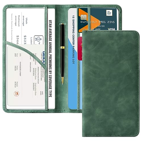CoBak Car Registration and Insurance Holder - Vehicle Glove Box Car Organizer,Auto Truck Comparment Accessories Case with Magnetic Closure for Essential Document,Driver License,Cards