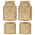 FH Group Car Floor Mats - Adorable Paw Print, Heavy-Duty Rubber Mats, Universal Fit Full Set, Climaproof, Trimmable, Fit Most Sedan, SUV, Truck - Beige - color: Beige