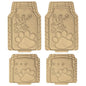 FH Group Car Floor Mats - Adorable Paw Print, Heavy-Duty Rubber Mats, Universal Fit Full Set, Climaproof, Trimmable, Fit Most Sedan, SUV, Truck - Beige - color: Beige