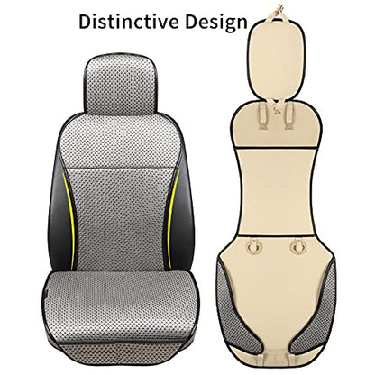 Luxury Breathable Car Seat Cover Fit Four Seasons, Universal Front of Car Seat Cushions, Bottom Seat Covers of Full Wrapped Edge,Universal Fit for 95% Cars,SUV,Pickup,Van(Grey，2PCS)