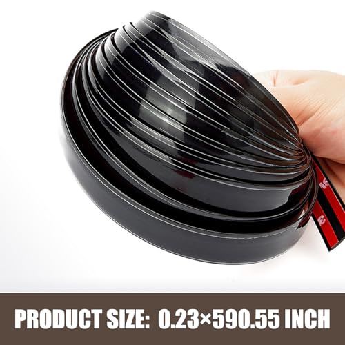 Car Molding Trim, 49Ft Glossy Black Car Side Moldings, Scratch-Proof Exterior and Interior Molding Trim, 0.24" Wide Self-Adhesive Window Trim Molding, Decorative Strip for All Vehicles (Black) - color: Black