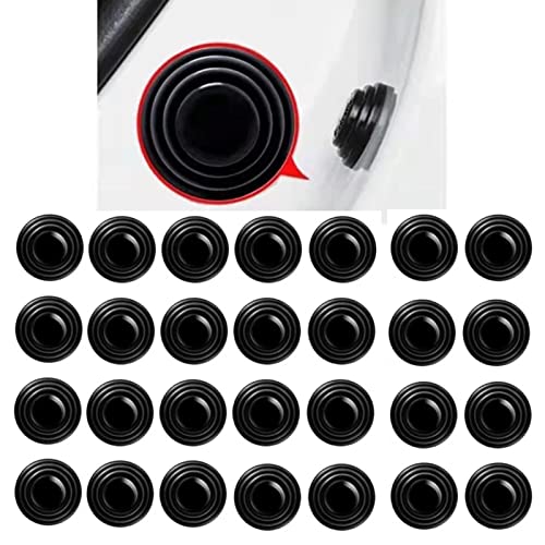 30PCS Car Door Shock Absorber Cushion Gasket Decoration Sticker Shock-Absorbing Gasket Anti-Collision Gasket Car Accessories - color: black