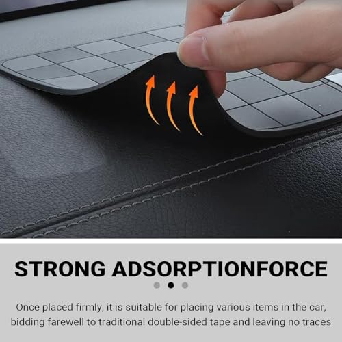 Car Dashboard Anti-slip Mat, Anti-slip High-temperature Resistant Dash Mat, 11.8" x 6" Multifunctional Center Console Storage Mats, Universal for Most Cars, Trucks, SUVs (Gray)