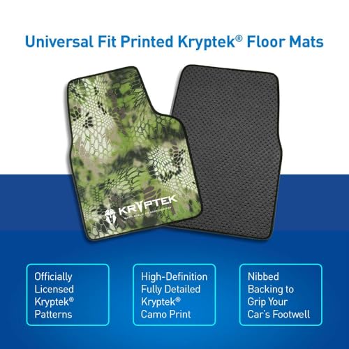 Coverking Universal Car Floor Mats Set of 2 (Front Driver and Passenger) Kryptek Mandrake Camo - All-Weather Protection for Mud, Dirt, Rain, Spills, Non-Slip Backing, Fits Cars Trucks SUVs Jeeps - style: Kryptek Mandrake