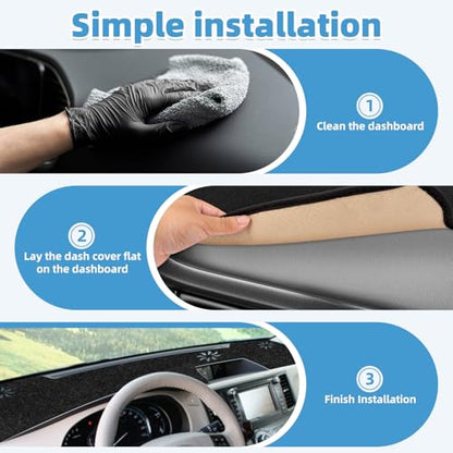 Dash Cover Mat Compatible with Toyota Sienna 2011-2014 Non-Slip Dashboard Cover Mat Sunshade UV Rays Protector Interior Accessories - size: Sienna 2011-2014