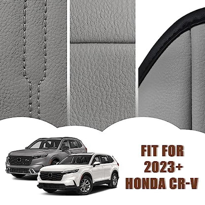 Center Console Cover Compatible with 23 24 2025 2026 Honda CR-V Accessories CRV Hybrid LX EX EX-L Sport Touring Armrest Cover Lid Cushion Protector Vegan Leather Extra Soft(Gray/Gray Trim)